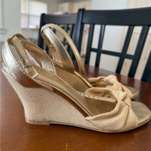 Lilly Pulitzer Gold Emmie Wedge Sandals